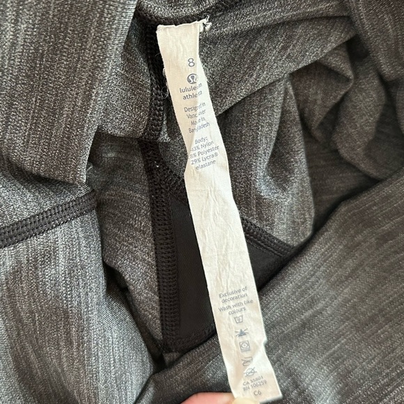 Lululemon Wunder Under High Rise Crop Full-On Luxtreme 21" Heathered Black Sz 8 - Picture 9 of 11